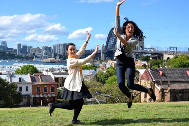 Sydney Amazing Races exciting fun activities leap in front of Sydney Harbour Bridge