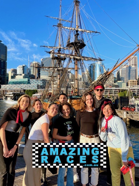Darling-Harbour, amazing races Sydney team building activities by historic ships hand cuff escape for staff conferences from Sydney ICC to explore with international guests more fun!